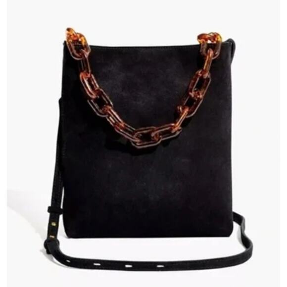Madewell Handbags - Madewell Slim Brooklyn Crossbody Bag Suede‎ Black